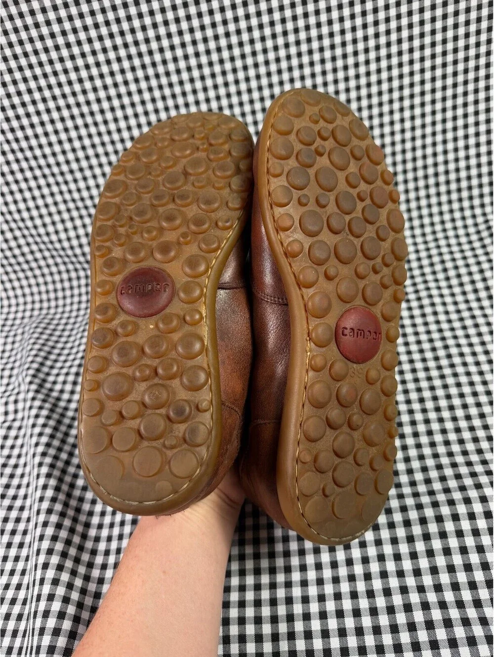 Camper Pelotas Women's EU 39 US 8.5 Brown Leather Lace Up Sneakers Shoes Spain
